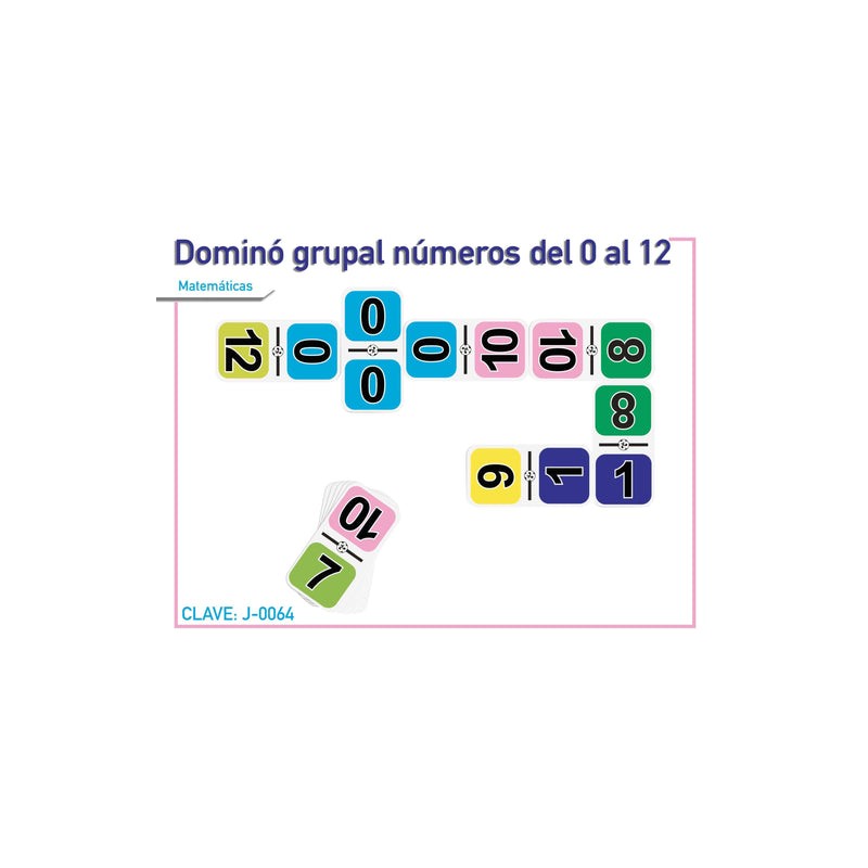Dominó Grupal Números del 0 al 12 (91 Piezas)